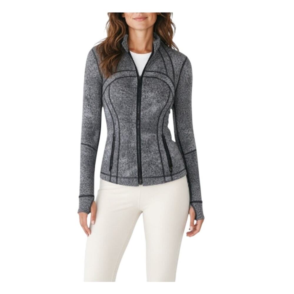 LULULEMON Define Jacket Sz 6 Spray Jacquard Black White Versatile Athletic Comfy